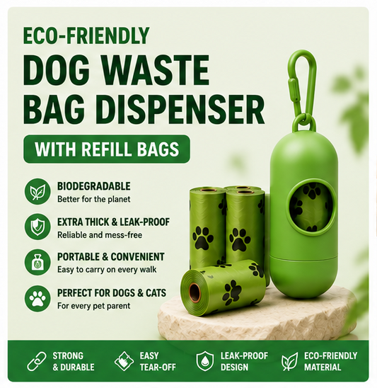 Dog Waste Bag Dispenser with Refill Bags