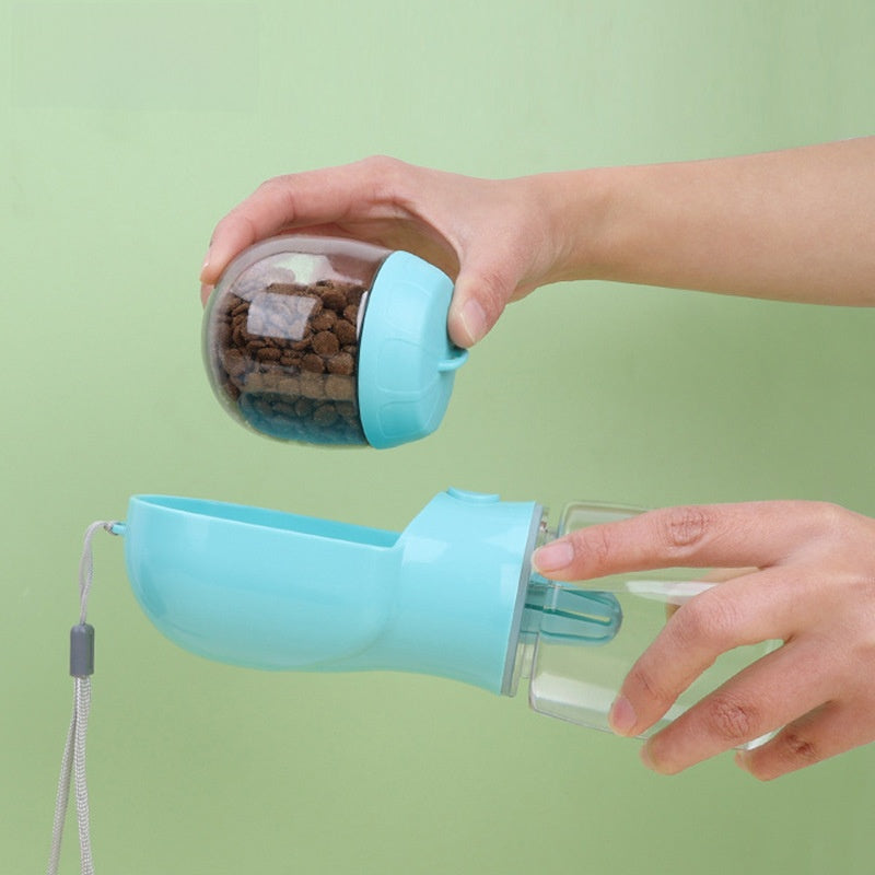 Portable Dog Water Bottle with Food Storage Container