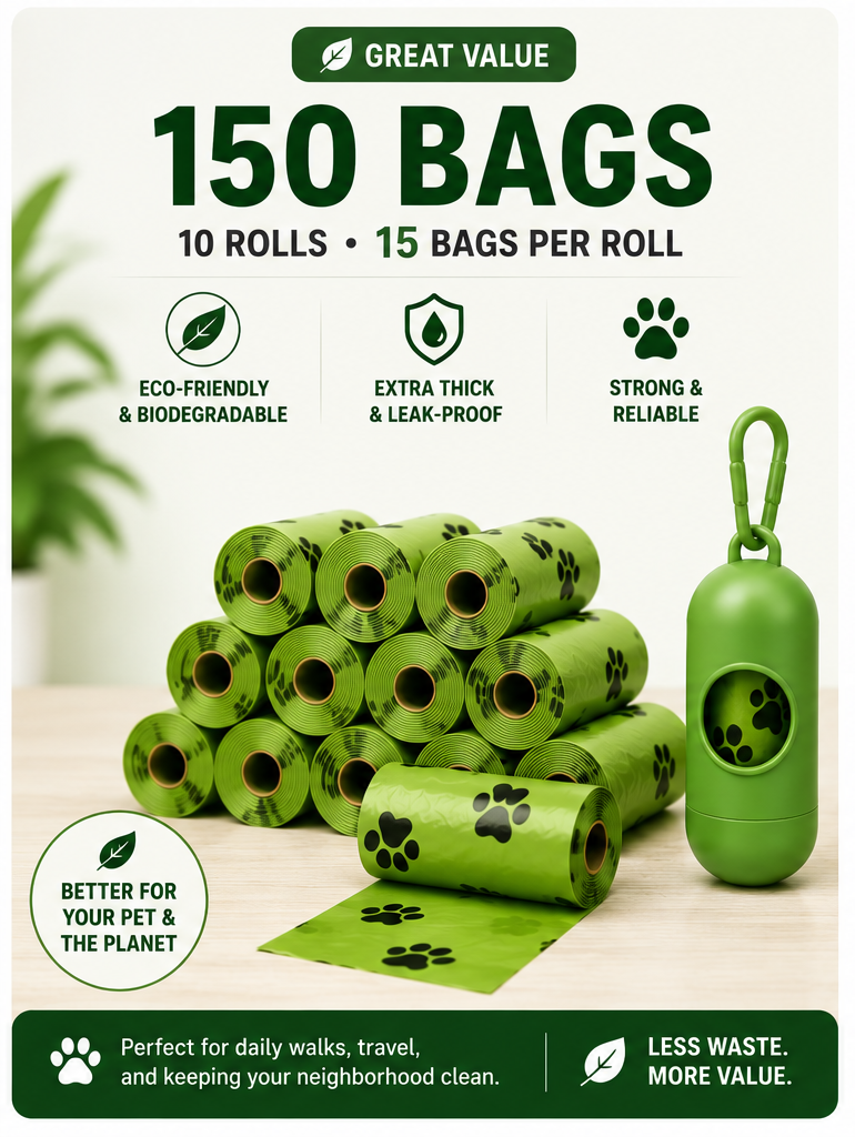 Dog Waste Bag Dispenser with Refill Bags