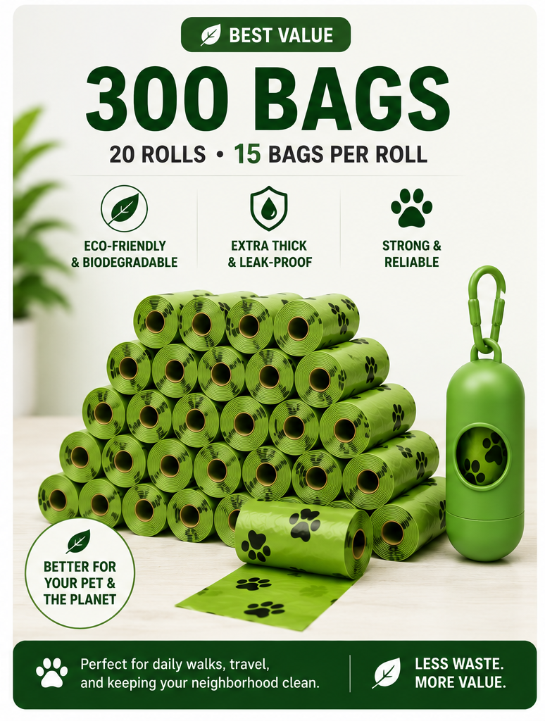 Dog Waste Bag Dispenser with Refill Bags