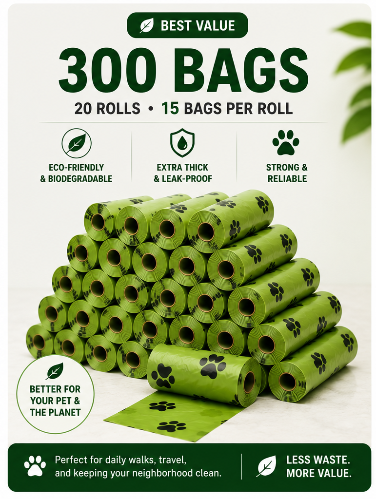 Dog Waste Bag Dispenser with Refill Bags